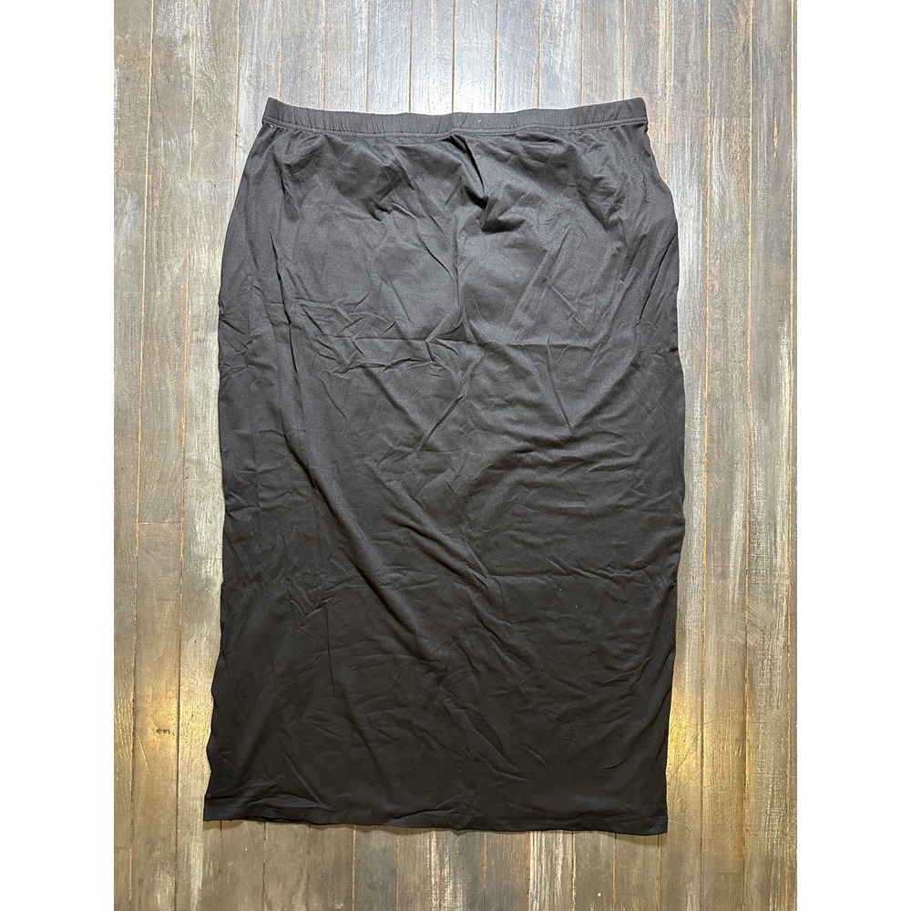 SHEIN Black Side Slit Maxi Skirt Elastic Waist Stretchy Long Bodycon Skirt - Picture 2 of 3